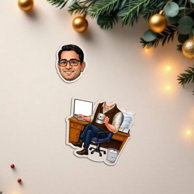 Personalized Boss Bobblehead Caricature with Solar Powered Moving Head Custom with Photo Office Desk & Car Dashboard Decor Birthday Gift for Boss, Friends & Colleagues